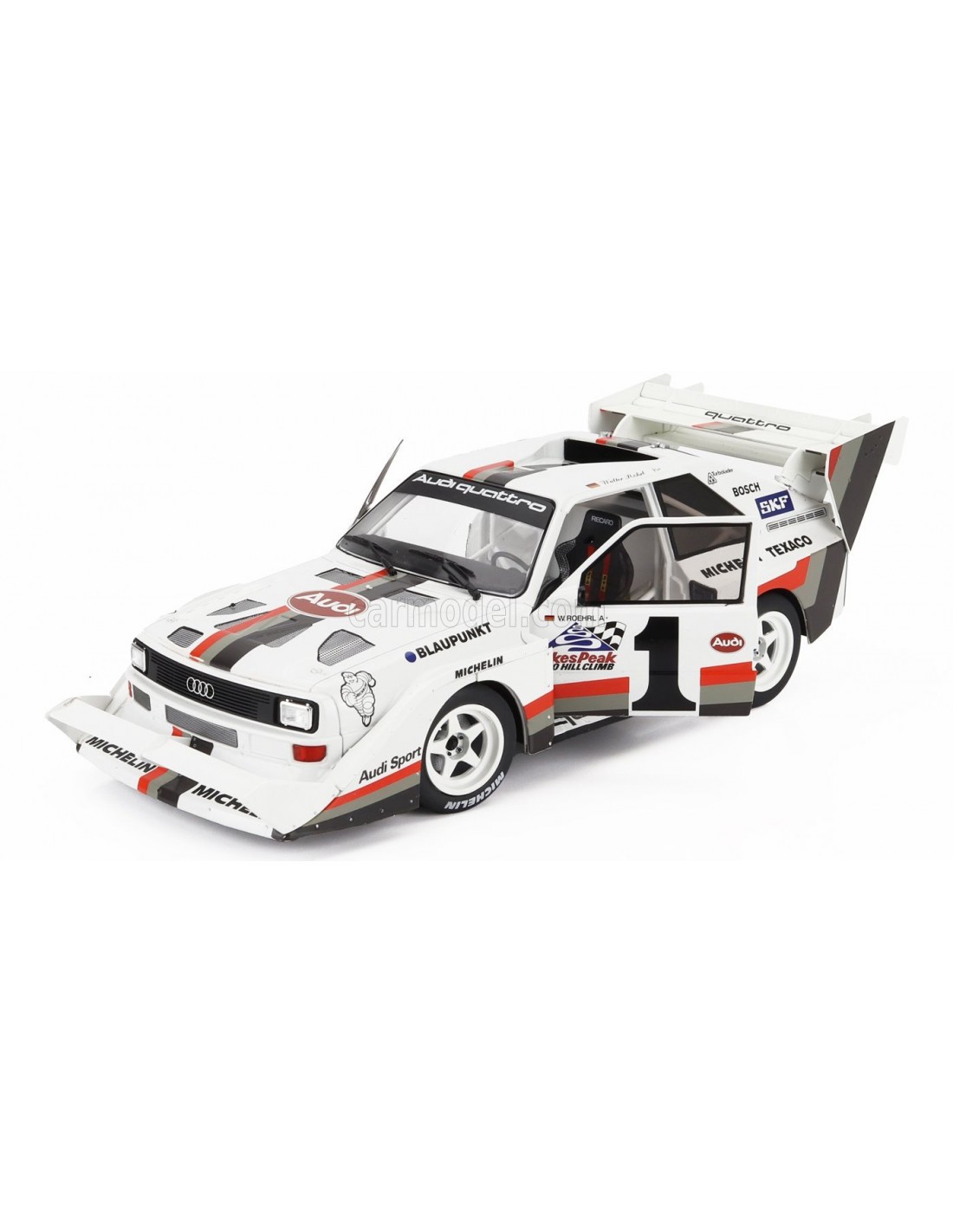 Miniature AUTOart 1/18 Audi Quattrio S1 Pikes Peak 1987 - Gagnant #1 Walter Röhrl - Neuf